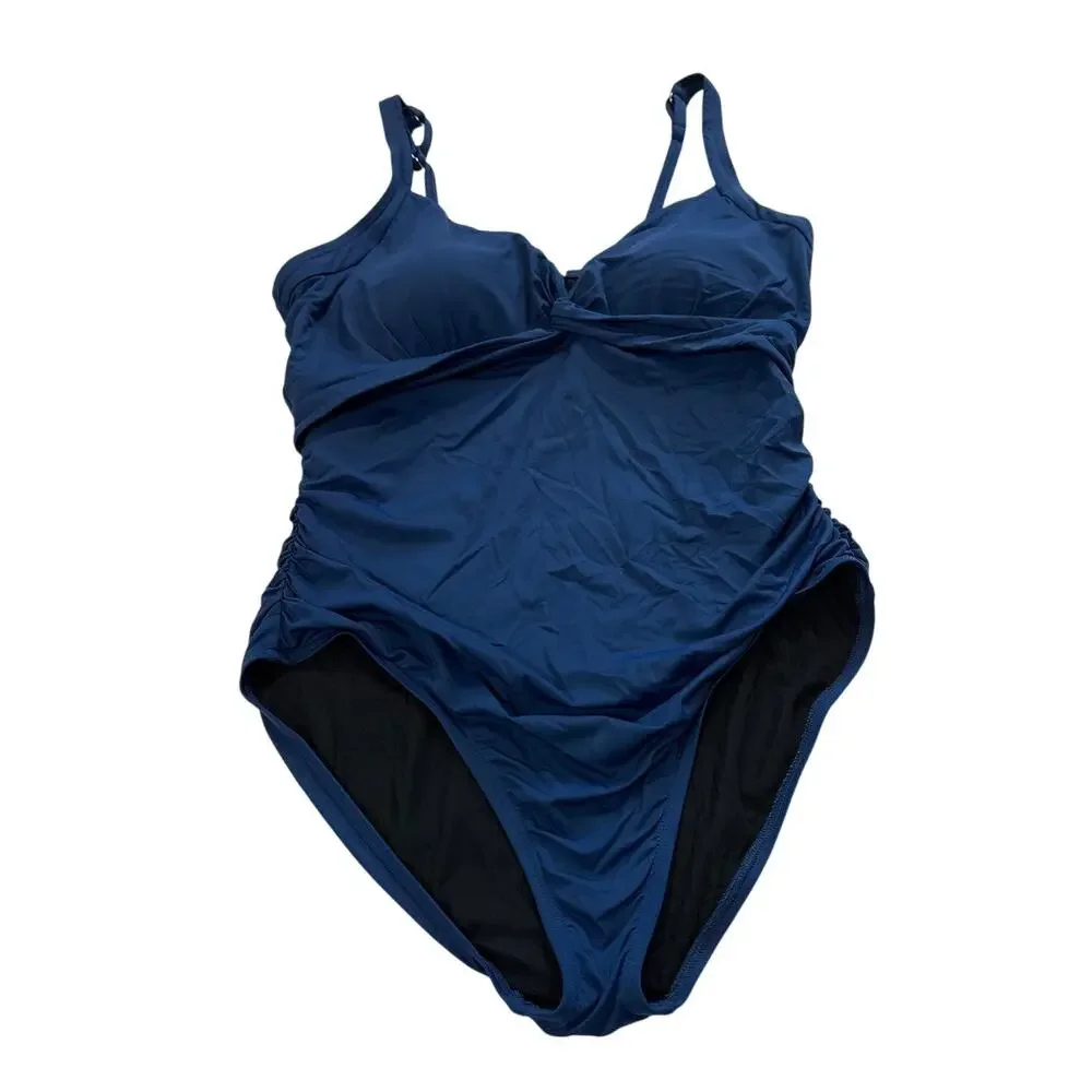 Sundance Womens Large Blue One Piece Bathing Suit Swimwear Swim Beach Vacation